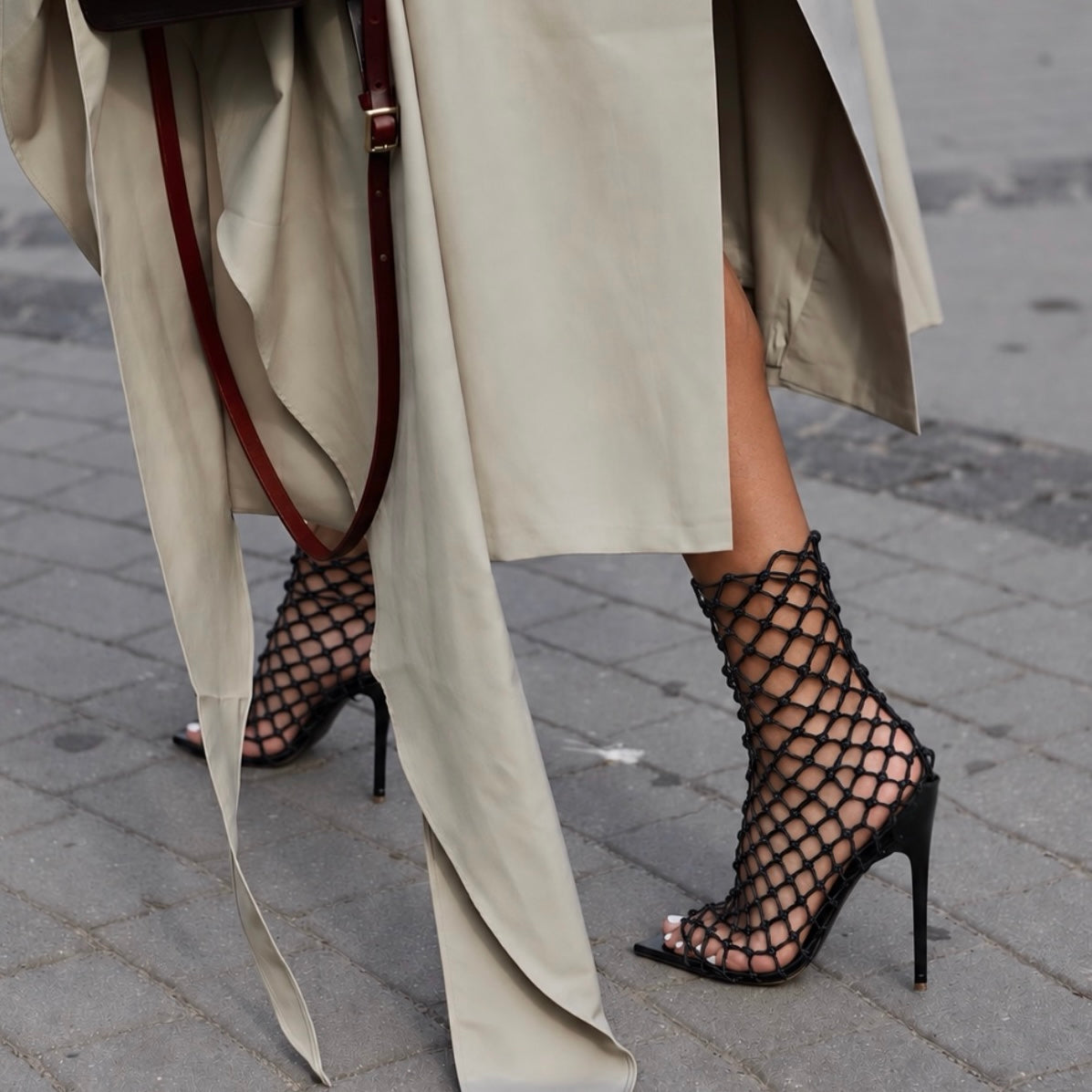 VELA 110 BLACK NET SOCK SANDALS