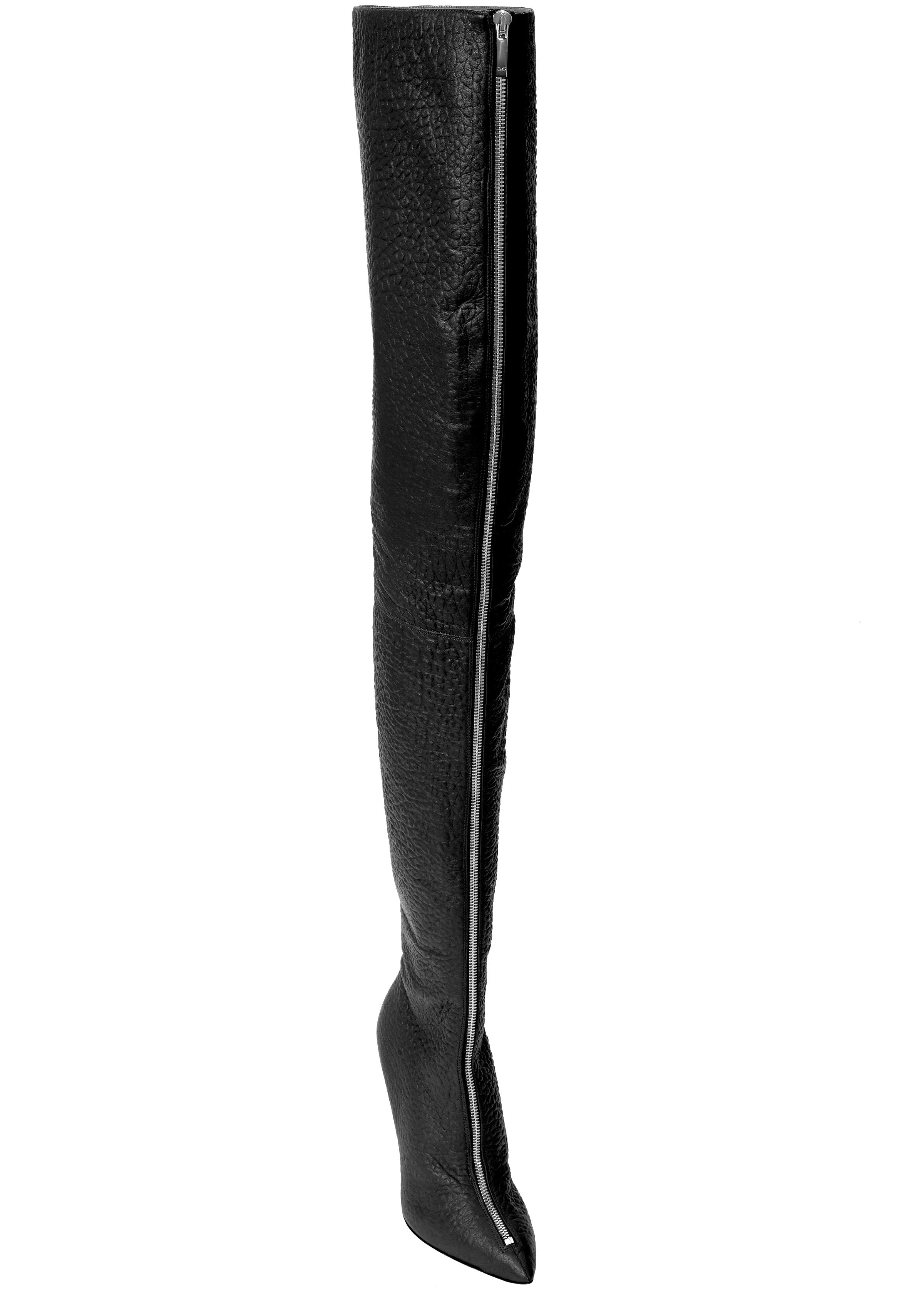 BLAIR BLACK LEATHER THIGH BOOT - Monika Chiang