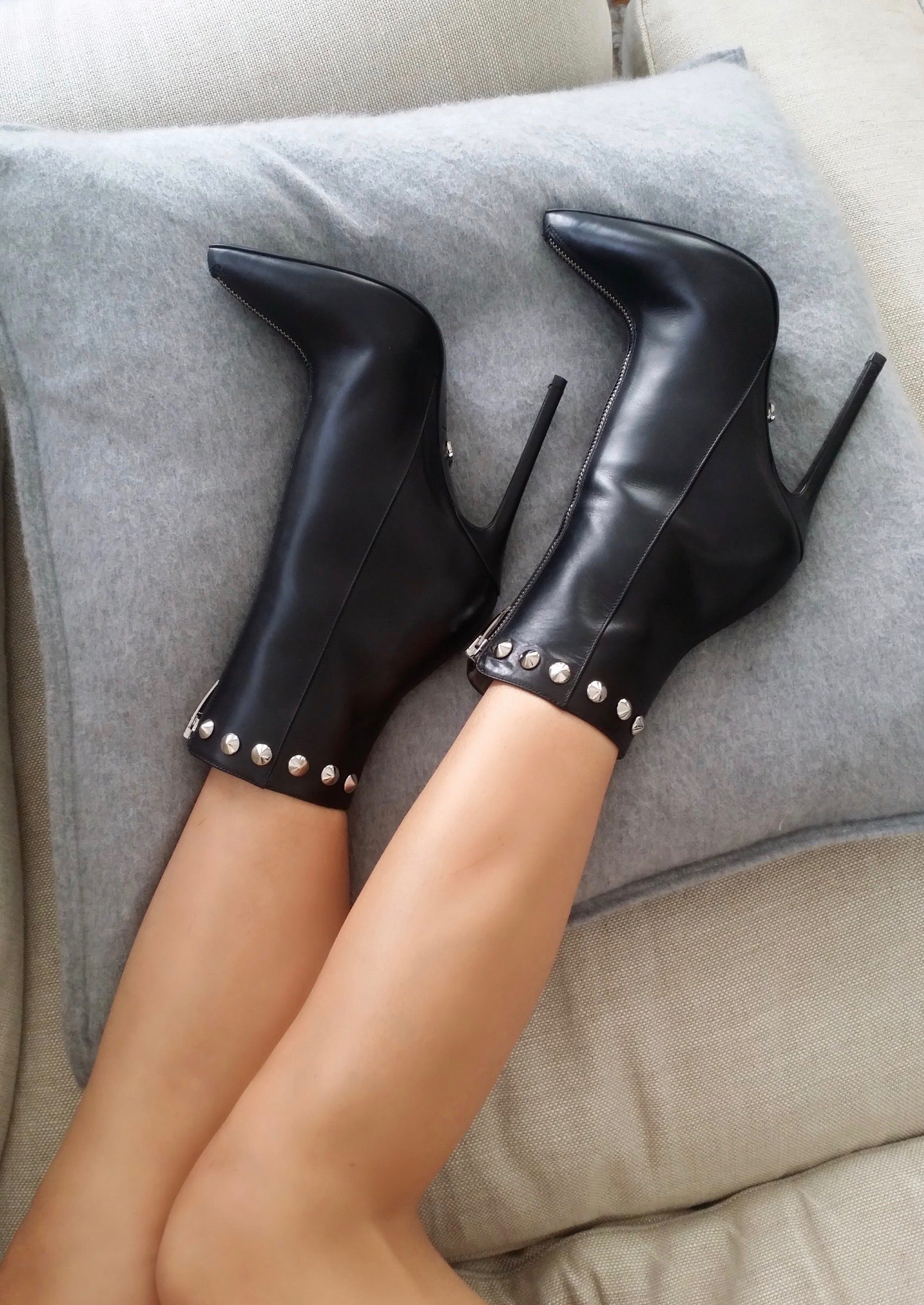 ZARIA BLACK CALF BOOTIE - Monika Chiang