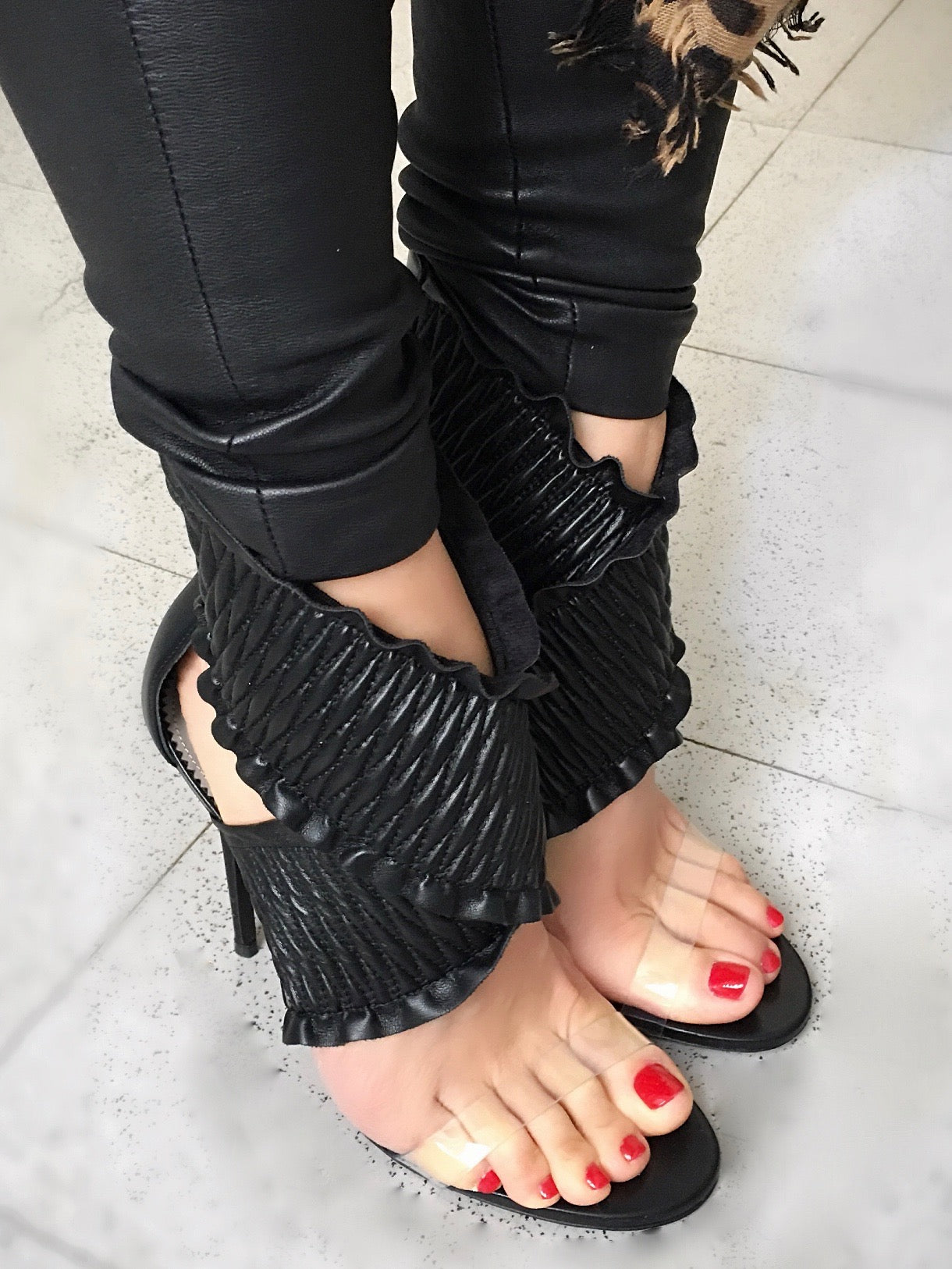 GIA BLACK & PVC SANDAL - Monika Chiang