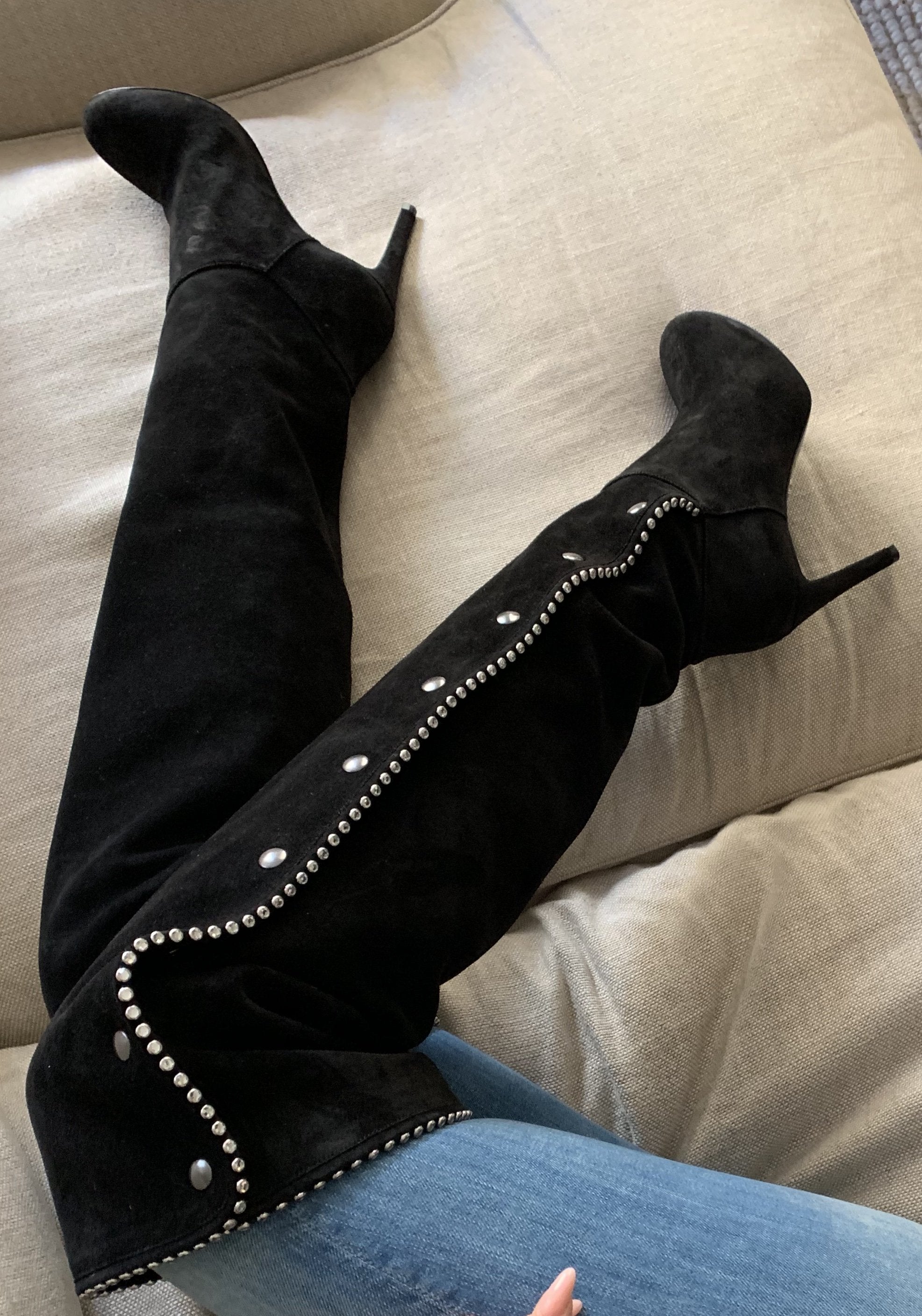 MAZUR BLACK SUEDE & CRYSTAL BOOT - Monika Chiang