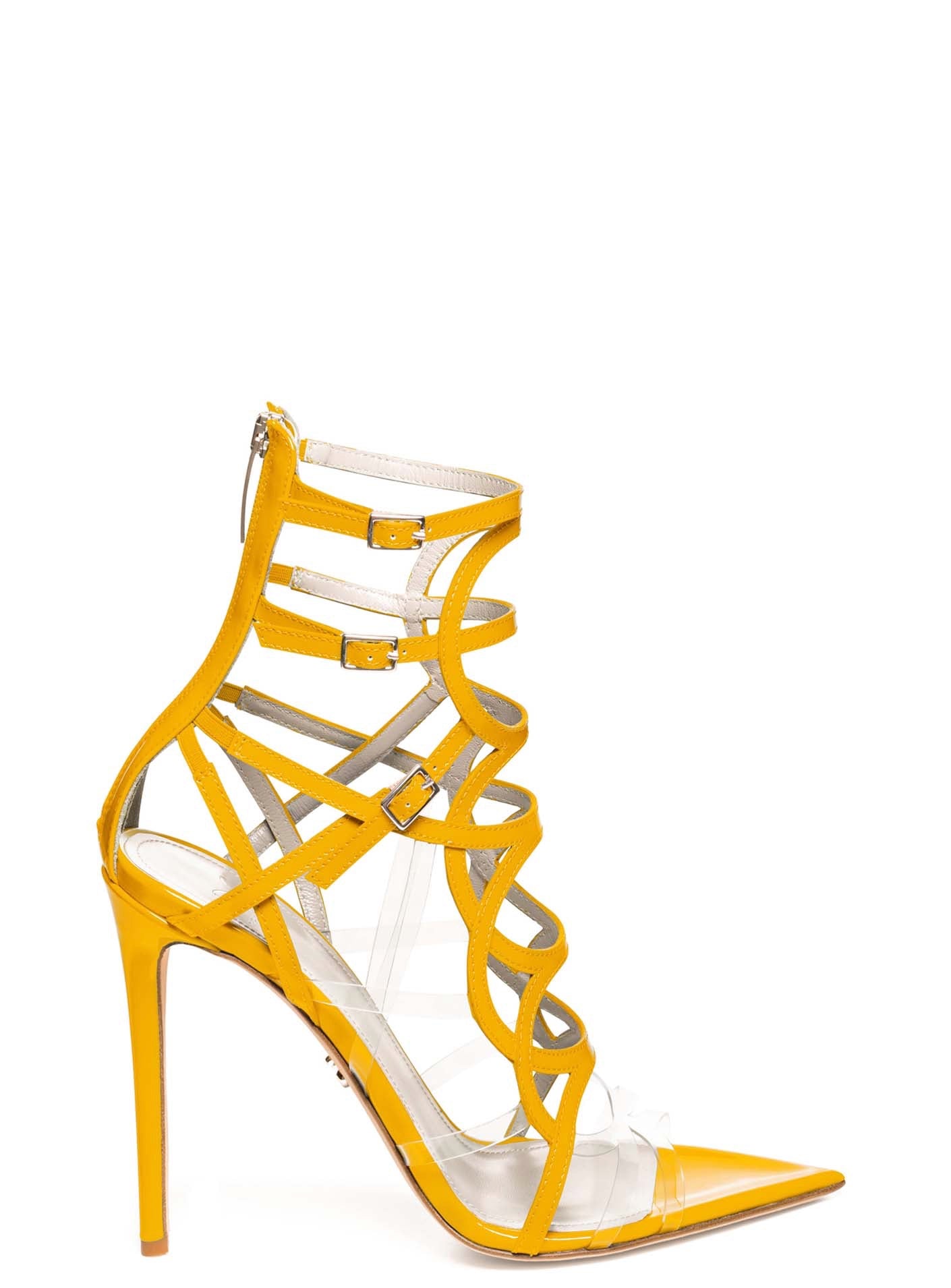 INES YELLOW PATENT & PVC SANDAL - Monika Chiang