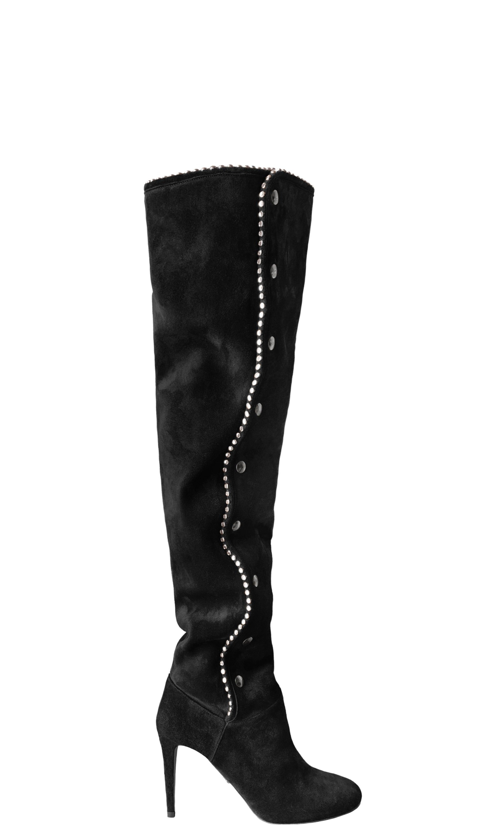 MAZUR BLACK SUEDE & CRYSTAL BOOTS