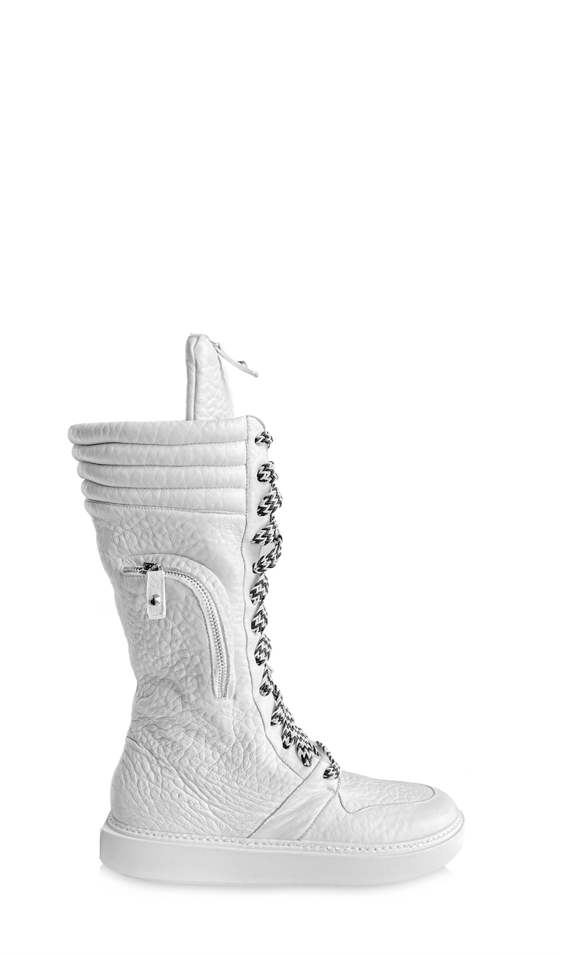 BLAINE WHITE CARGO SNEAKER BOOTS