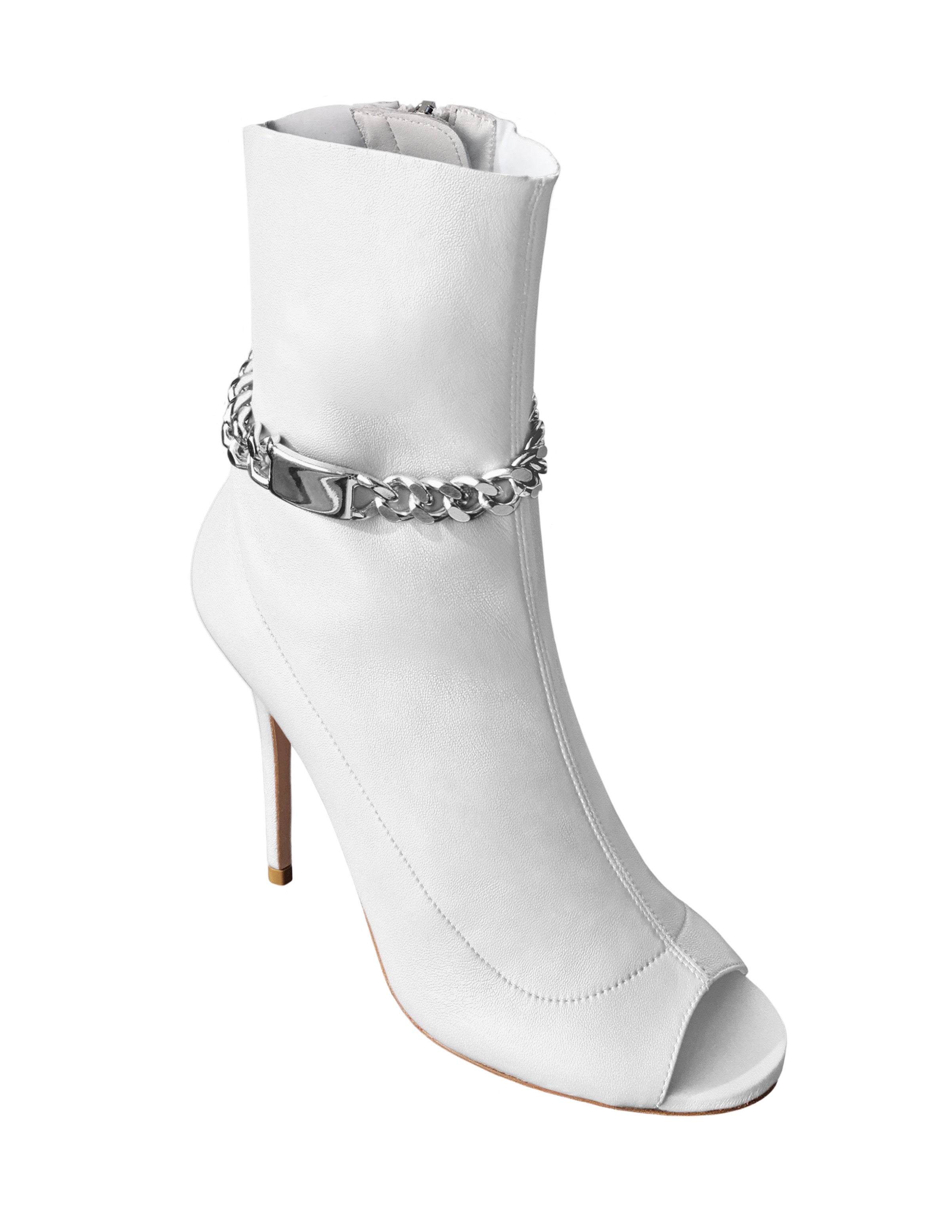 STANA WHITE CALF SOCK BOOT - Monika Chiang