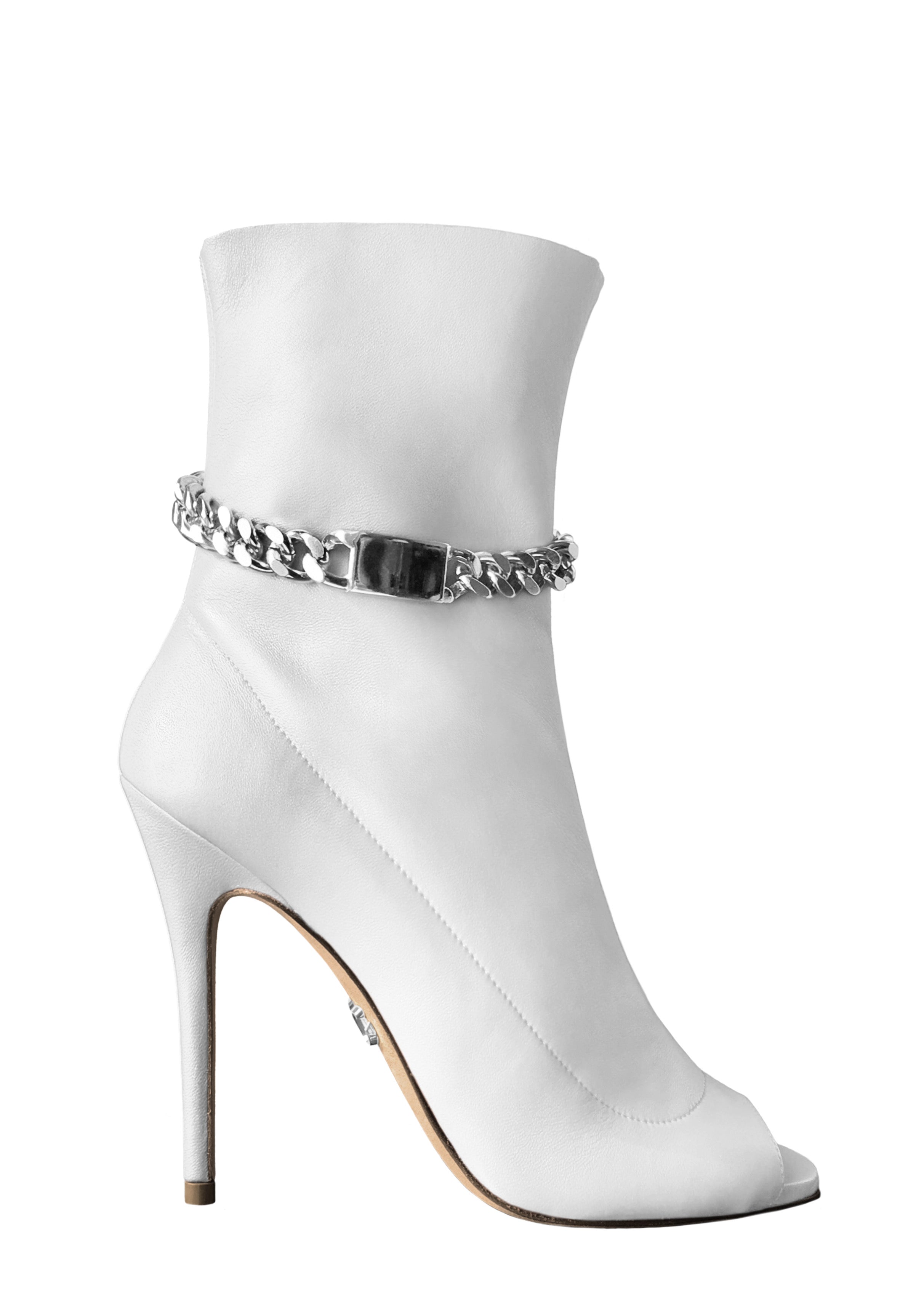 STANA WHITE CALF SOCK BOOT - Monika Chiang