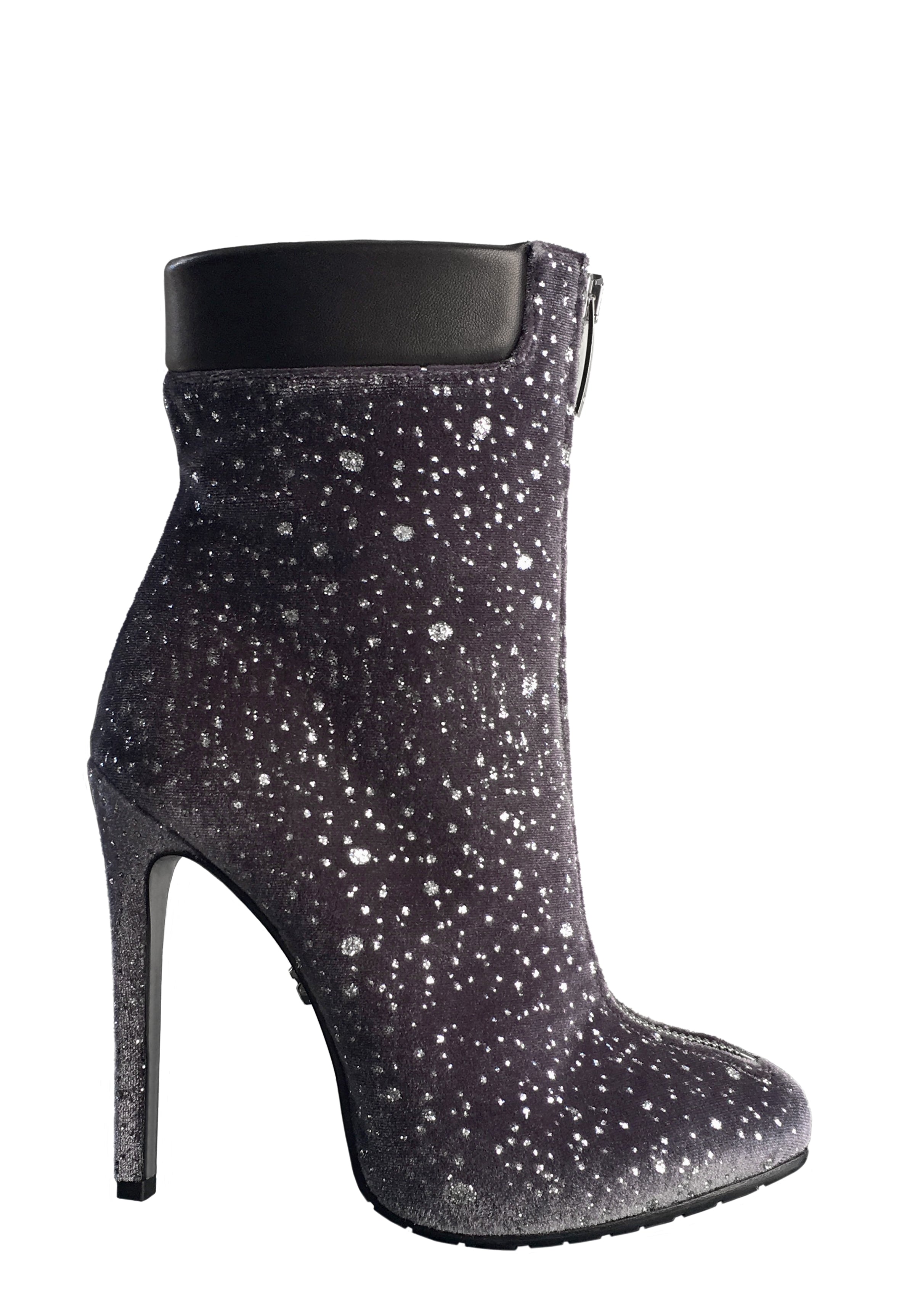 TRAINA VELVET GLITTER ANKLE BOOT - Monika Chiang