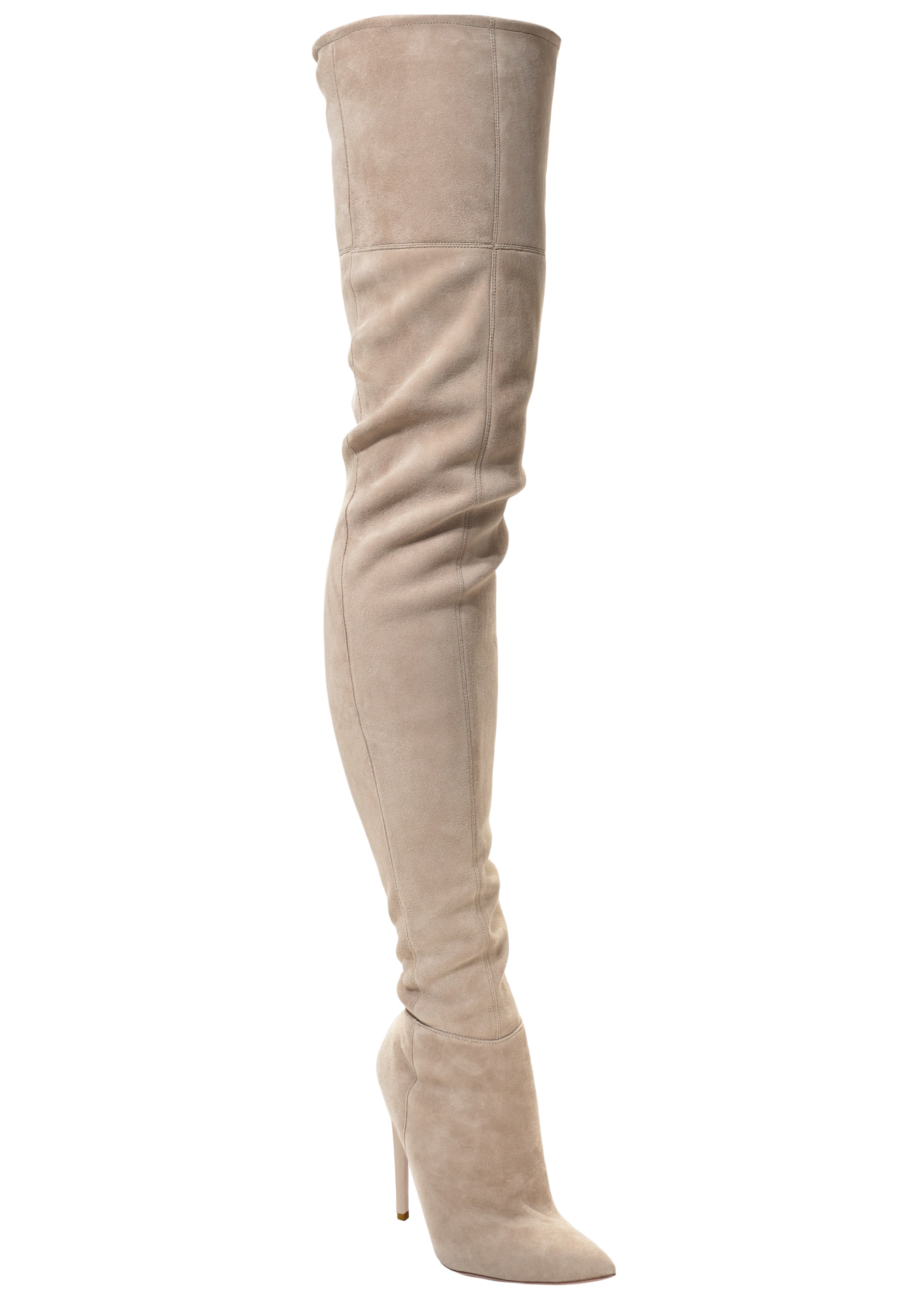 LACIA CREAM SUEDE THIGH BOOT - Monika Chiang