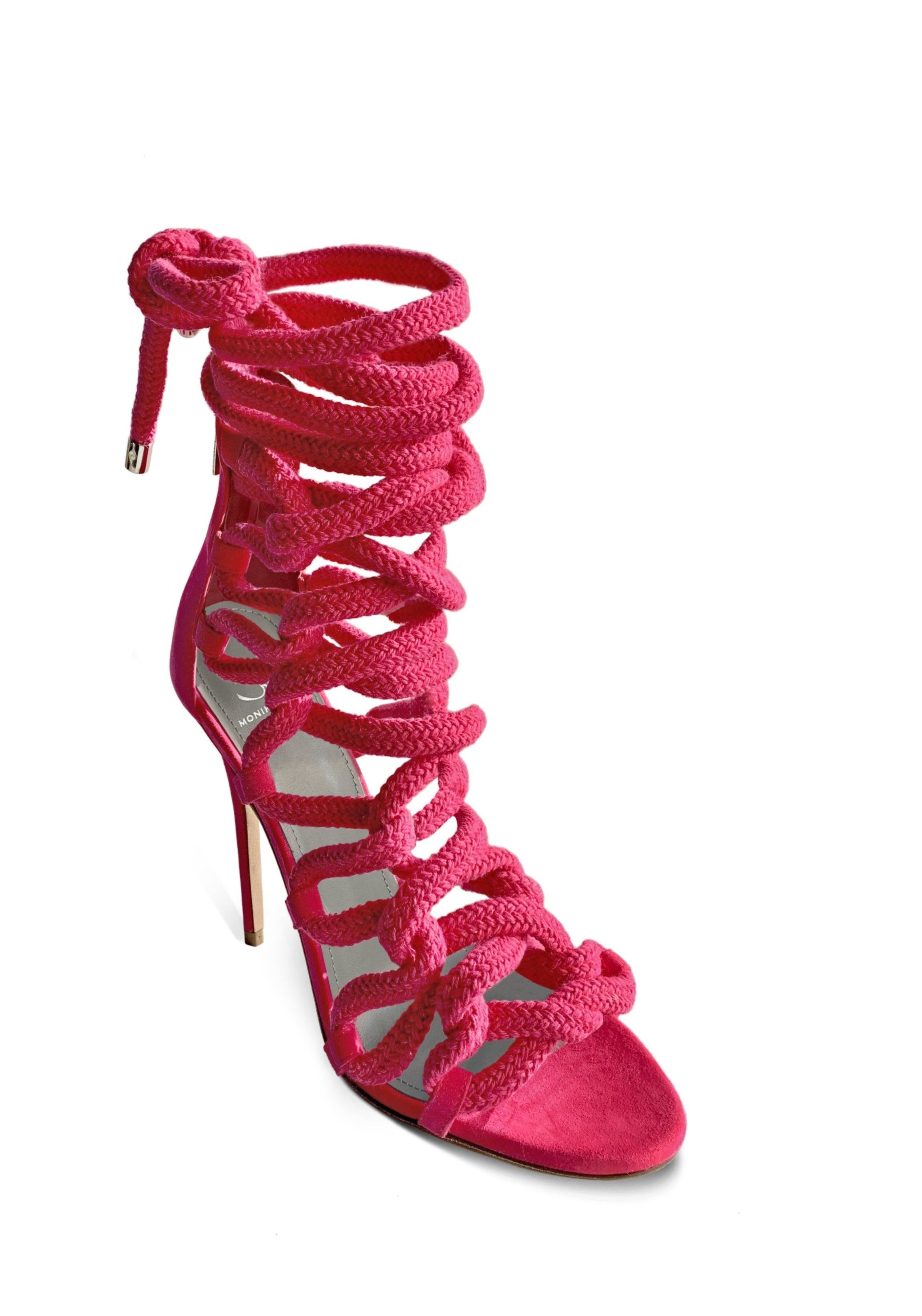 CARLA FUCHSIA SUEDE & ROPE SANDALS