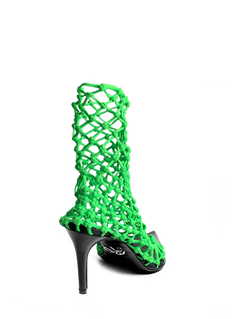 VELA 80 NEON GREEN NET SANDAL - Monika Chiang