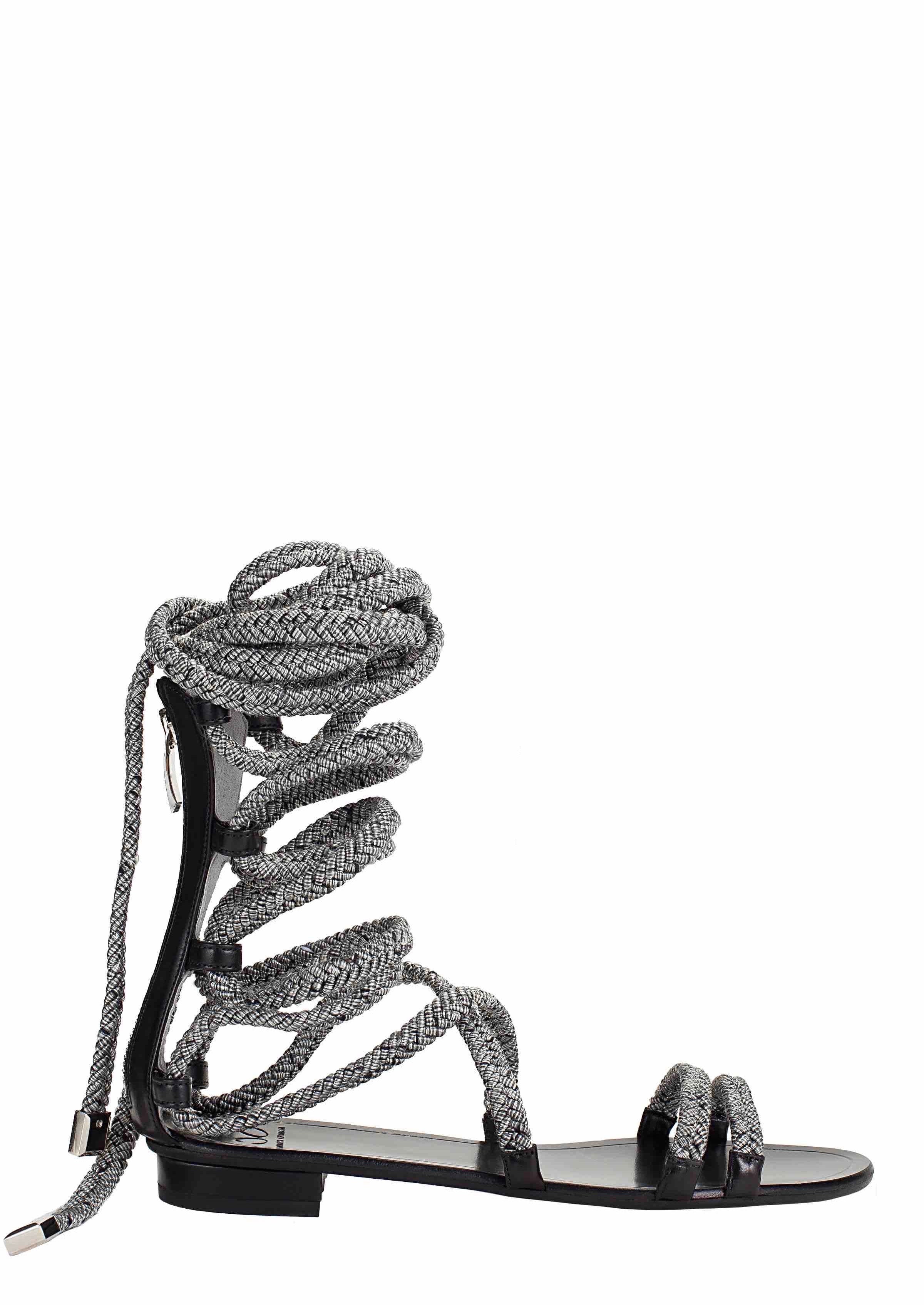 BRENNA BLACK & SILVER SANDAL - Monika Chiang