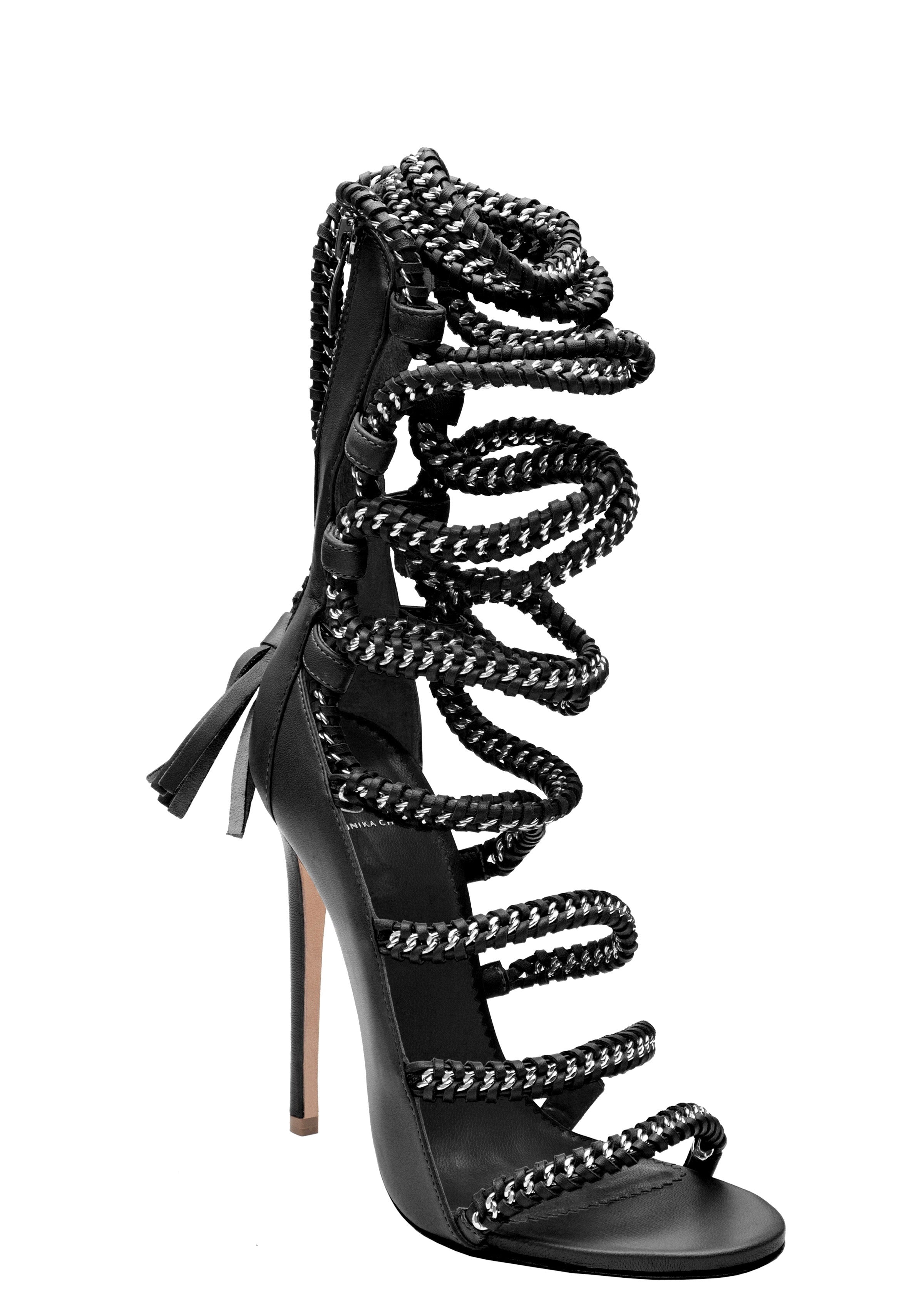 IMENA II BLACK & SILVER SANDAL - Monika Chiang