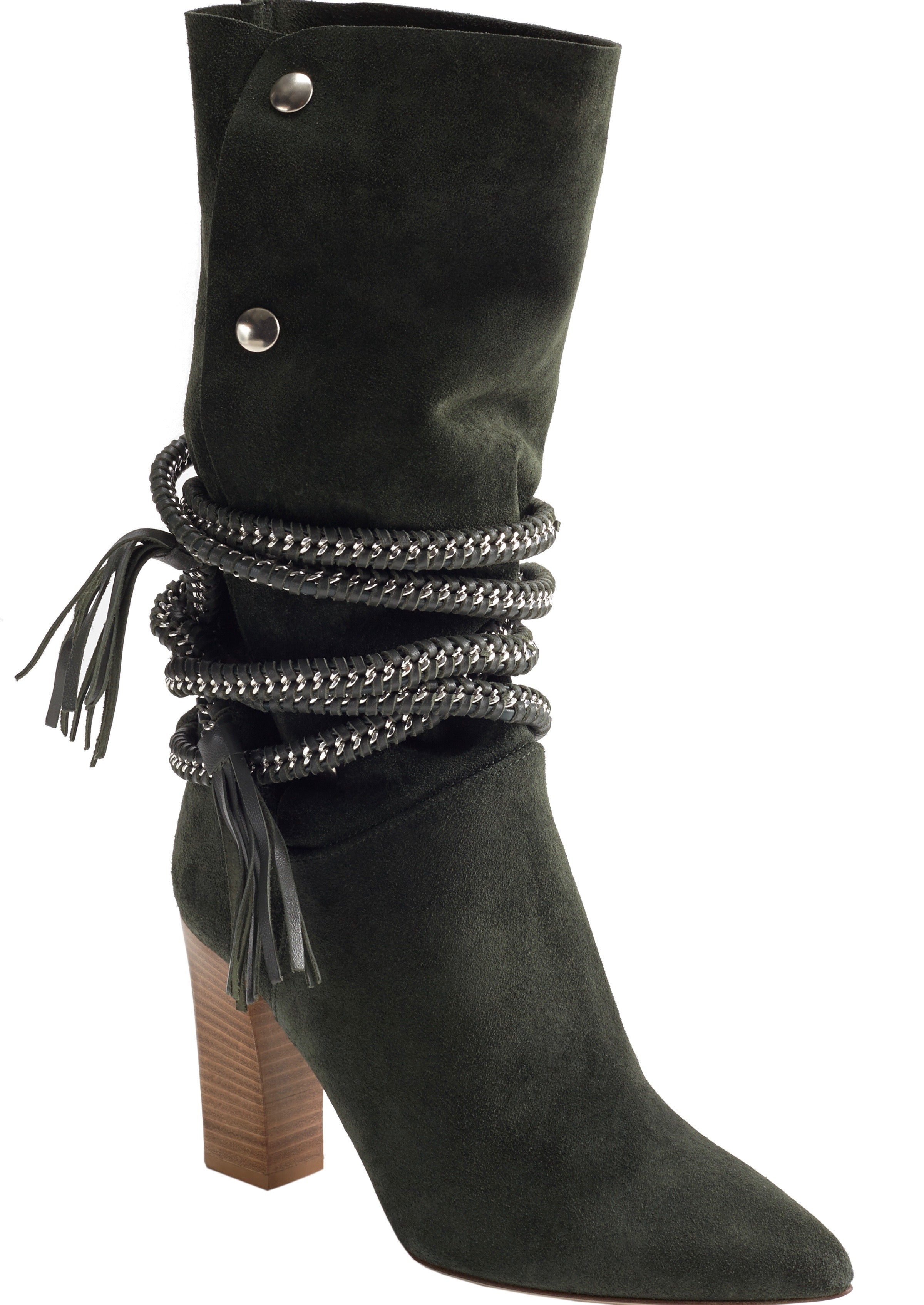 DIONNA ARMY GREEN SUEDE BOOT - Monika Chiang