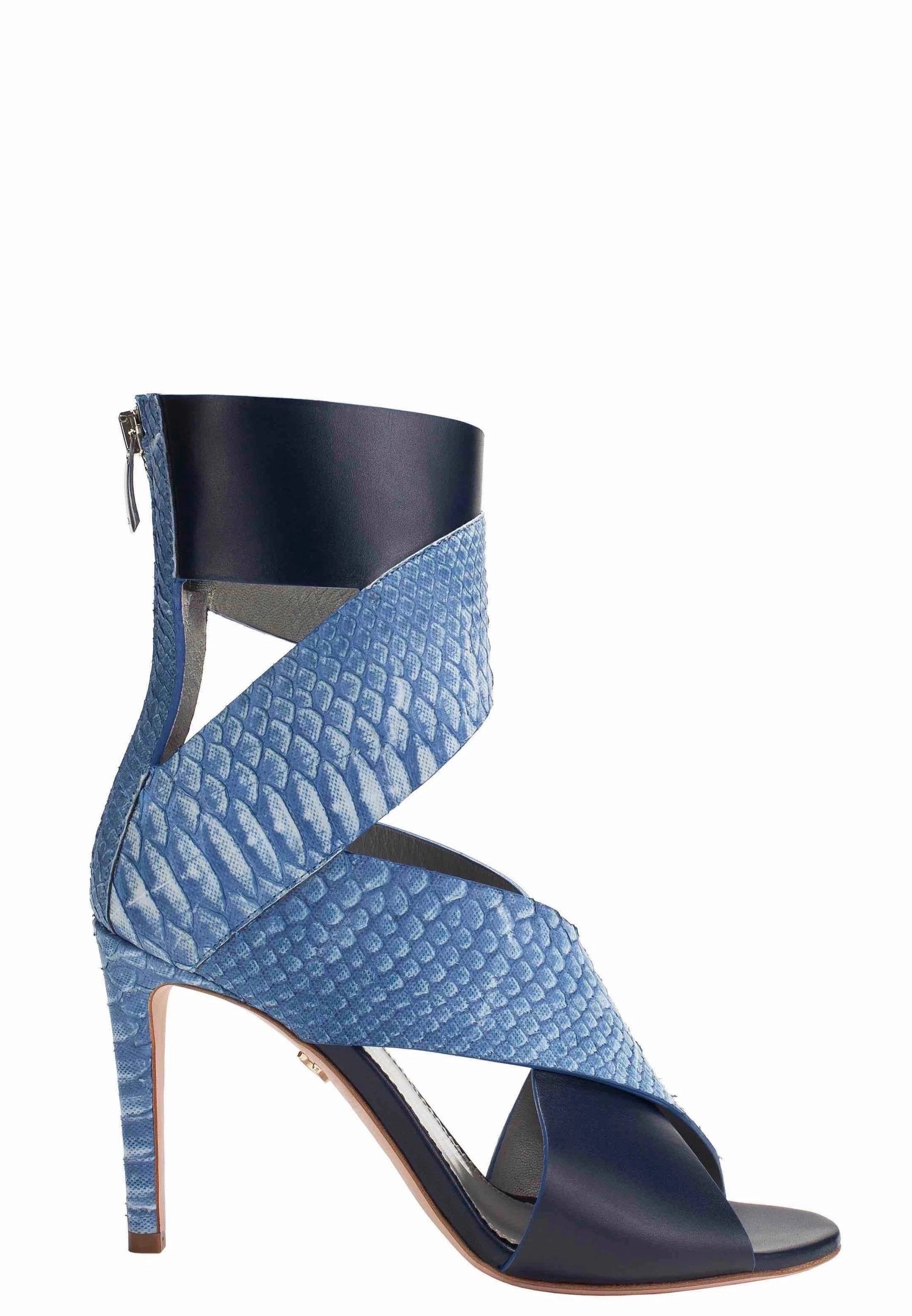 NADJA BLUE PYTHON SANDAL - Monika Chiang