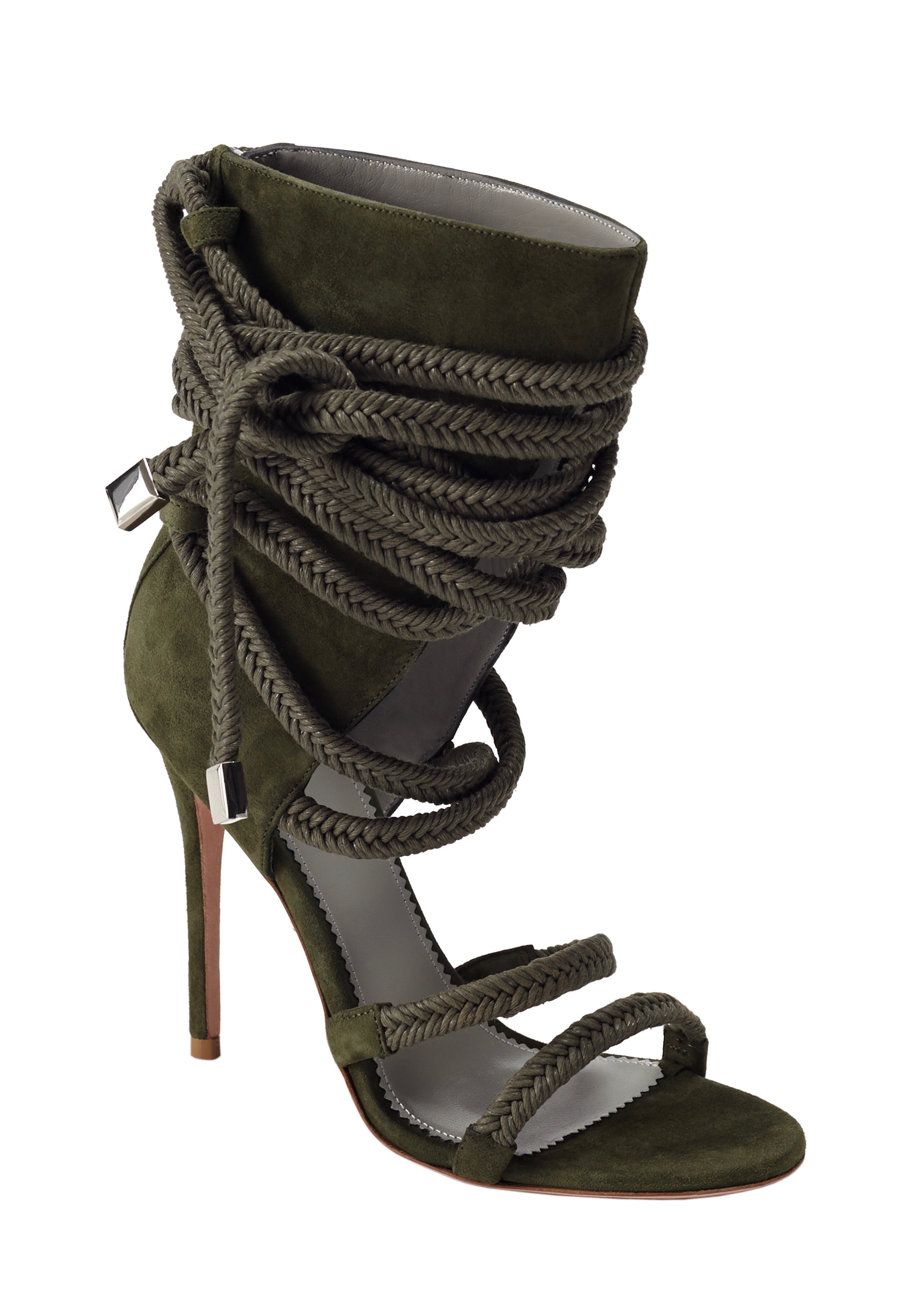 COSIMA ARMY GREEN SUEDE SANDAL - Monika Chiang