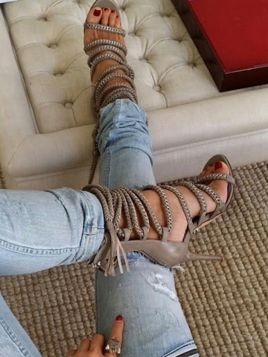 IMENA II SLATE CALF SANDAL - Monika Chiang