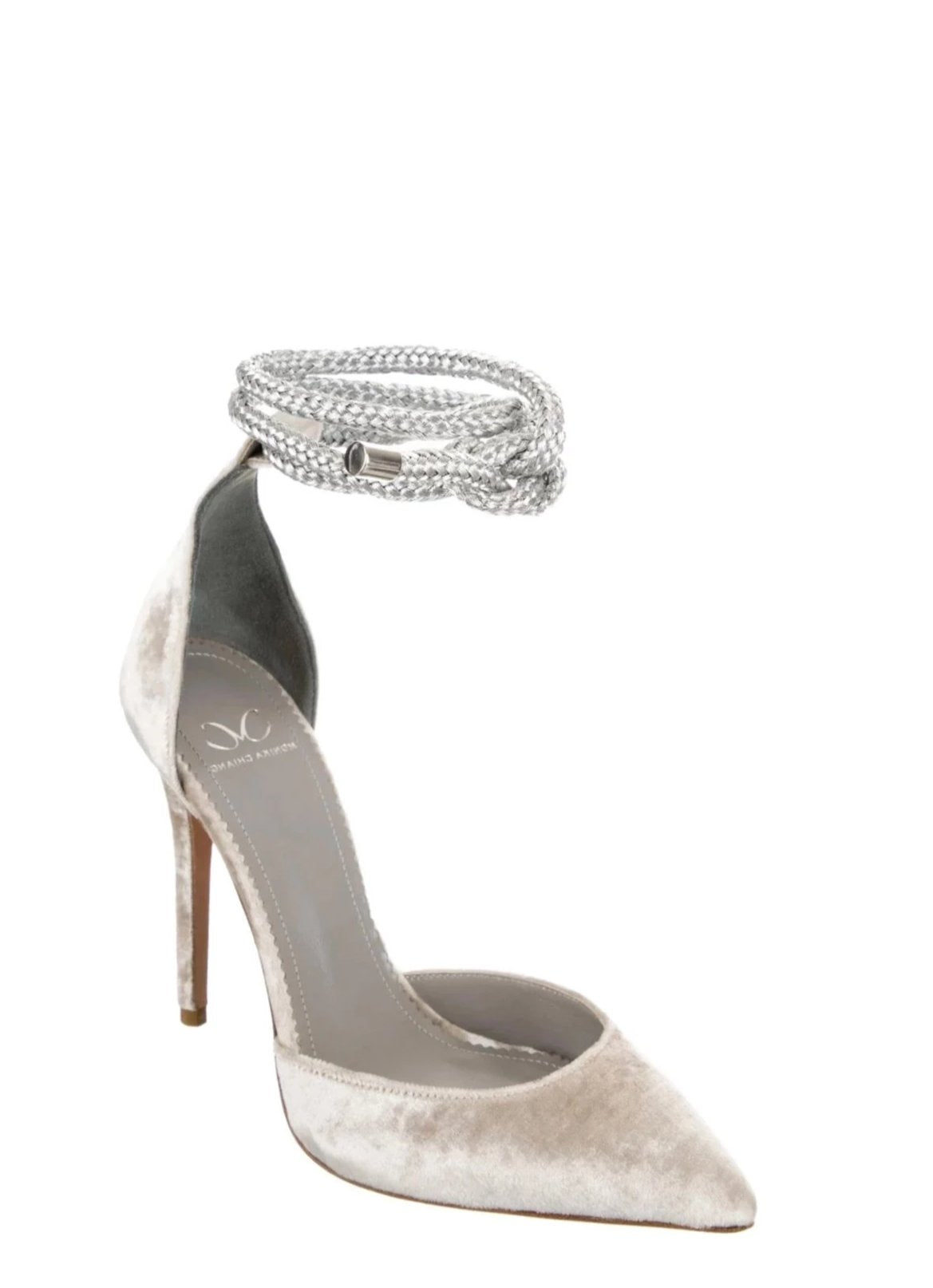 RAZA LIGHT GRAY VELVET PUMP - Monika Chiang