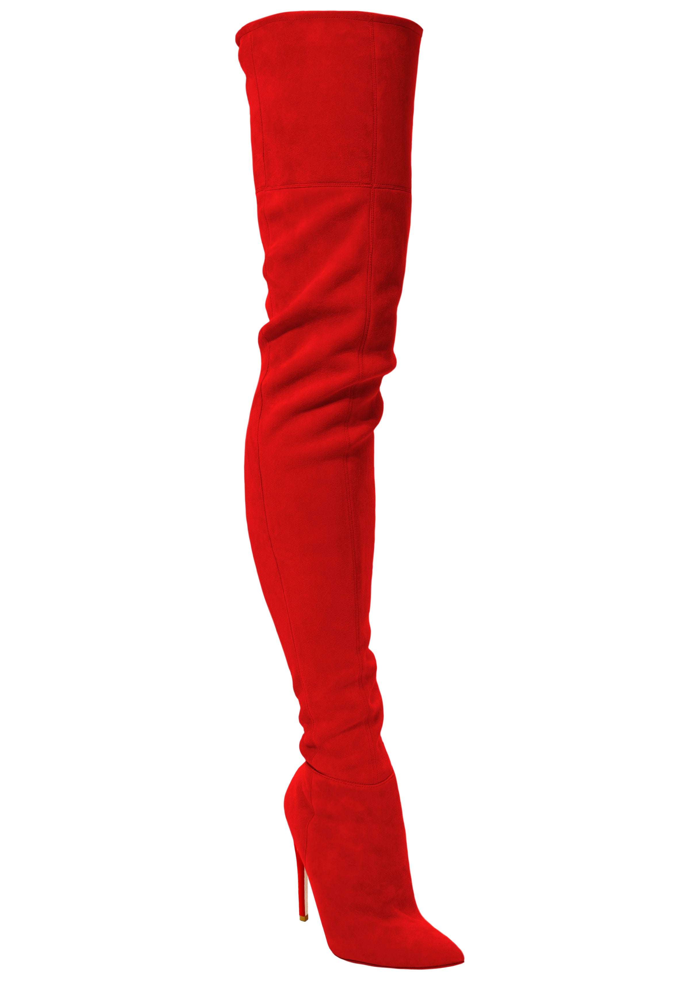 LACIA RED SUEDE THIGH BOOT - Monika Chiang
