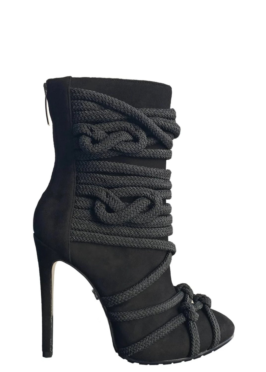 TALIA BLACK SUEDE & ROPE BOOT - Monika Chiang