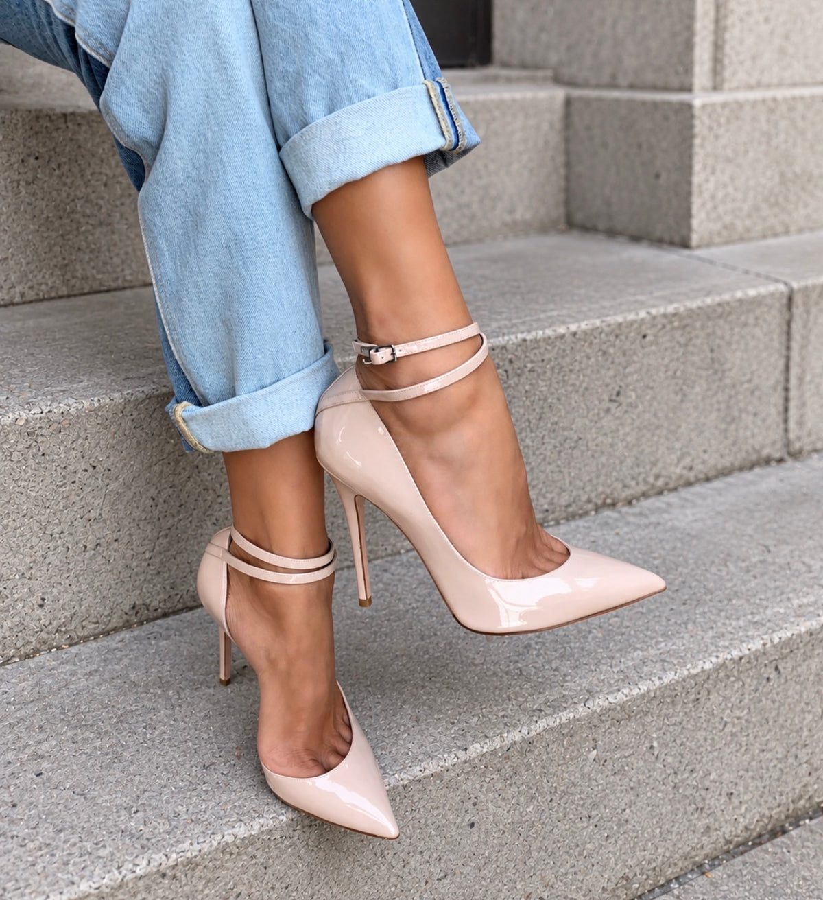 GIULIA NUDE PATENT PUMPS