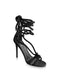 MARIYA BLACK ROPE AND LEATHER SANDALS