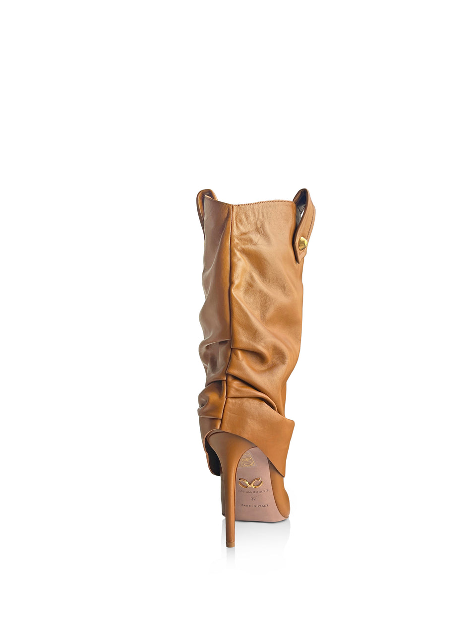 CLAIRE TAN LEATHER SLOUCHY LAYERED BOOTS