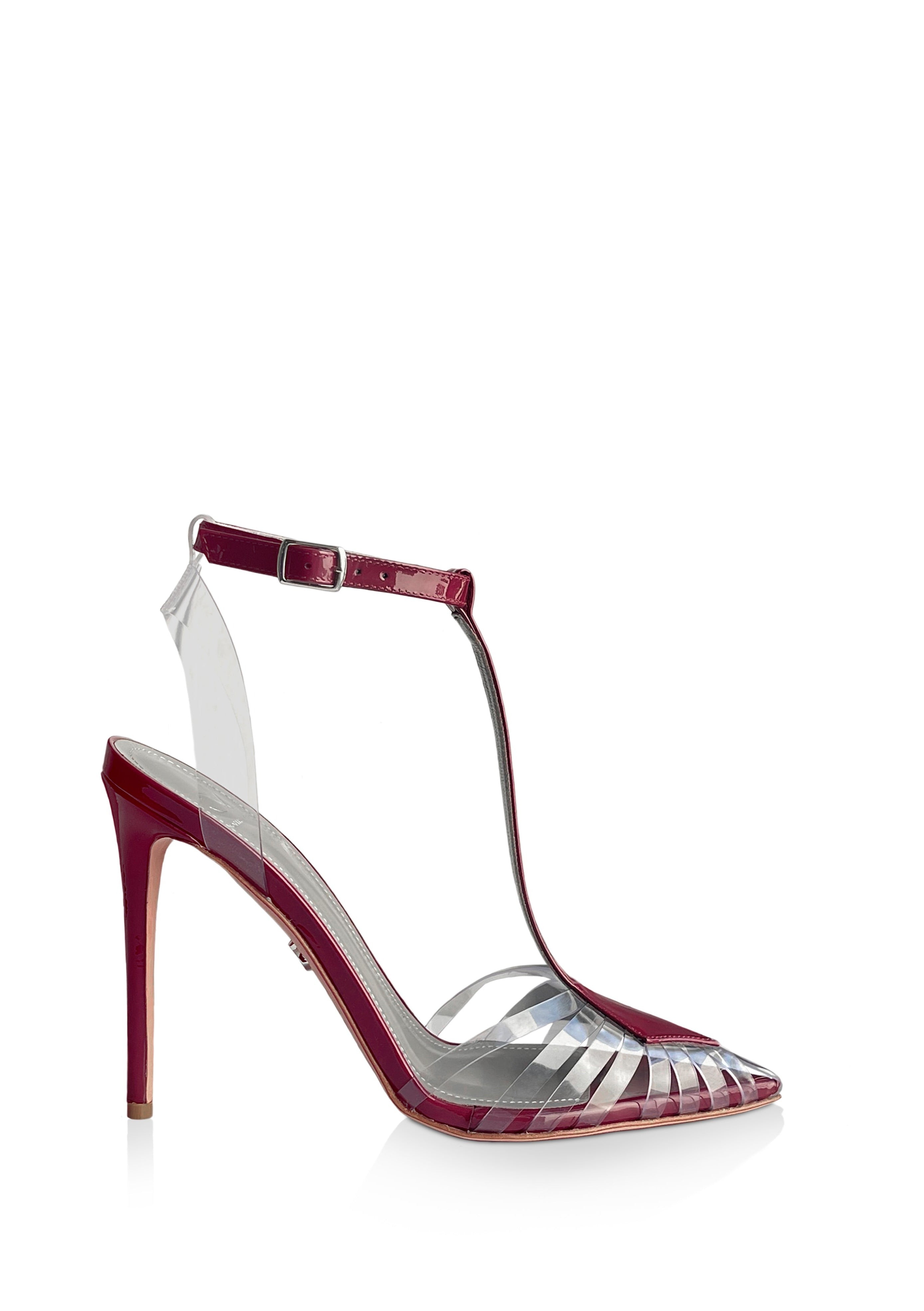 SOLANGE WINE PATENT & PVC PUMPS