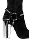 LACIA I CRYSTAL FRINGE STRETCH SUEDE THIGH-HIGH BOOT - Monika Chiang