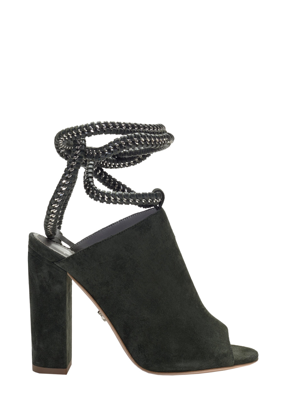 DANIA ARMY GREEN SUEDE SANDAL - Monika Chiang