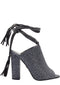 DANIA CHARCOAL EMBOSSED LEATHER SANDAL - Monika Chiang