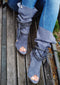 ARMENA DENIM SUEDE BOOT - Monika Chiang
