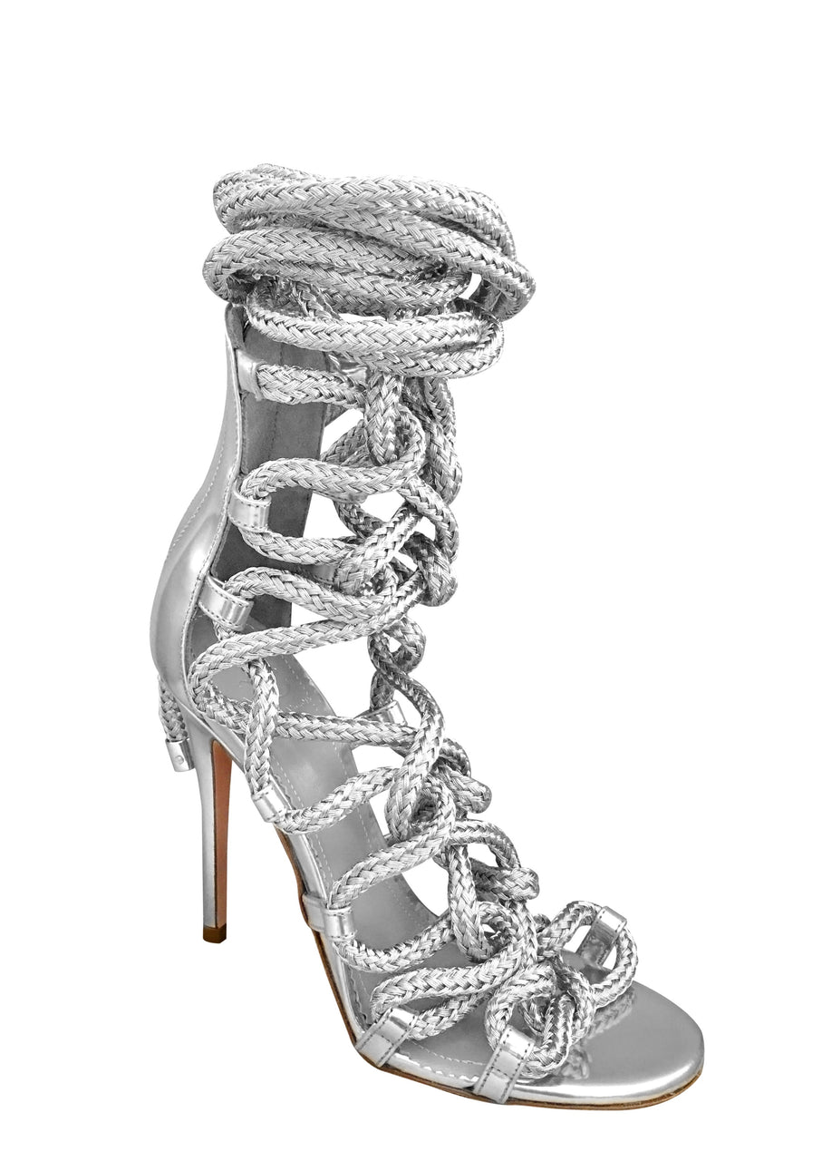 CARLA SILVER CALF SANDAL - Monika Chiang