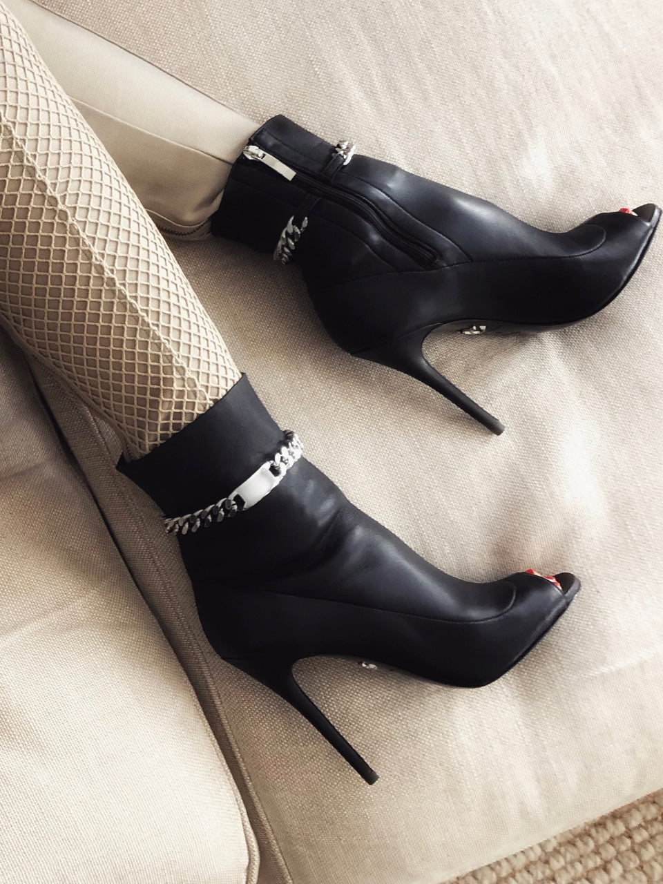 STANA BLACK CALF SOCK BOOT - Monika Chiang
