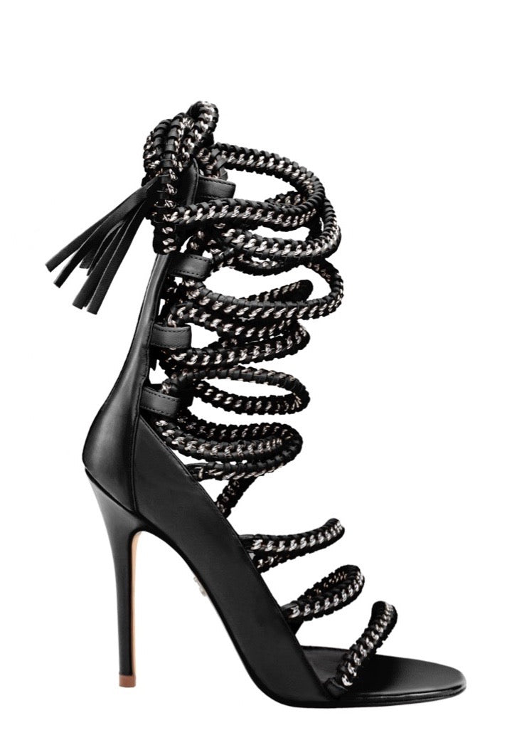 IMENA II BLACK & SILVER SANDAL - Monika Chiang