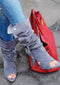 ARMENA DENIM SUEDE BOOT - Monika Chiang
