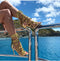 CARLA GOLD MIRRORED LEATHER & ROPE SANDALS
