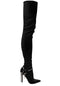 LACIA I CRYSTAL FRINGE STRETCH SUEDE THIGH-HIGH BOOT - Monika Chiang