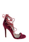 LARA WINE VELVET LACE-UP SANDAL - Monika Chiang