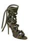 CARLA ARMY GREEN SUEDE SANDAL - Monika Chiang