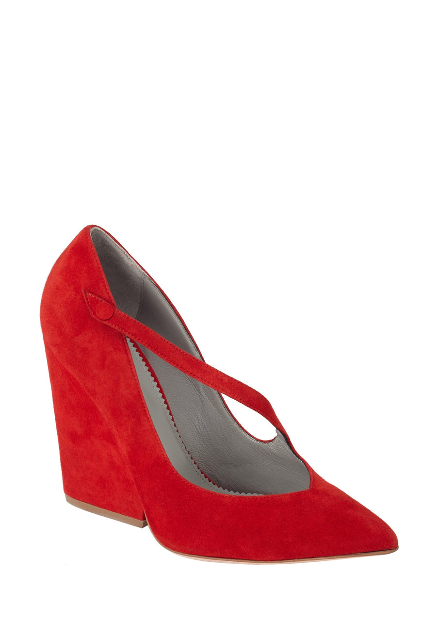 PALOMA RED SUEDE PUMP - Monika Chiang