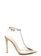 SOLANGE BLACK CRYSTAL EMBELLISHED NUDE CALF & PVC PUMP - Monika Chiang