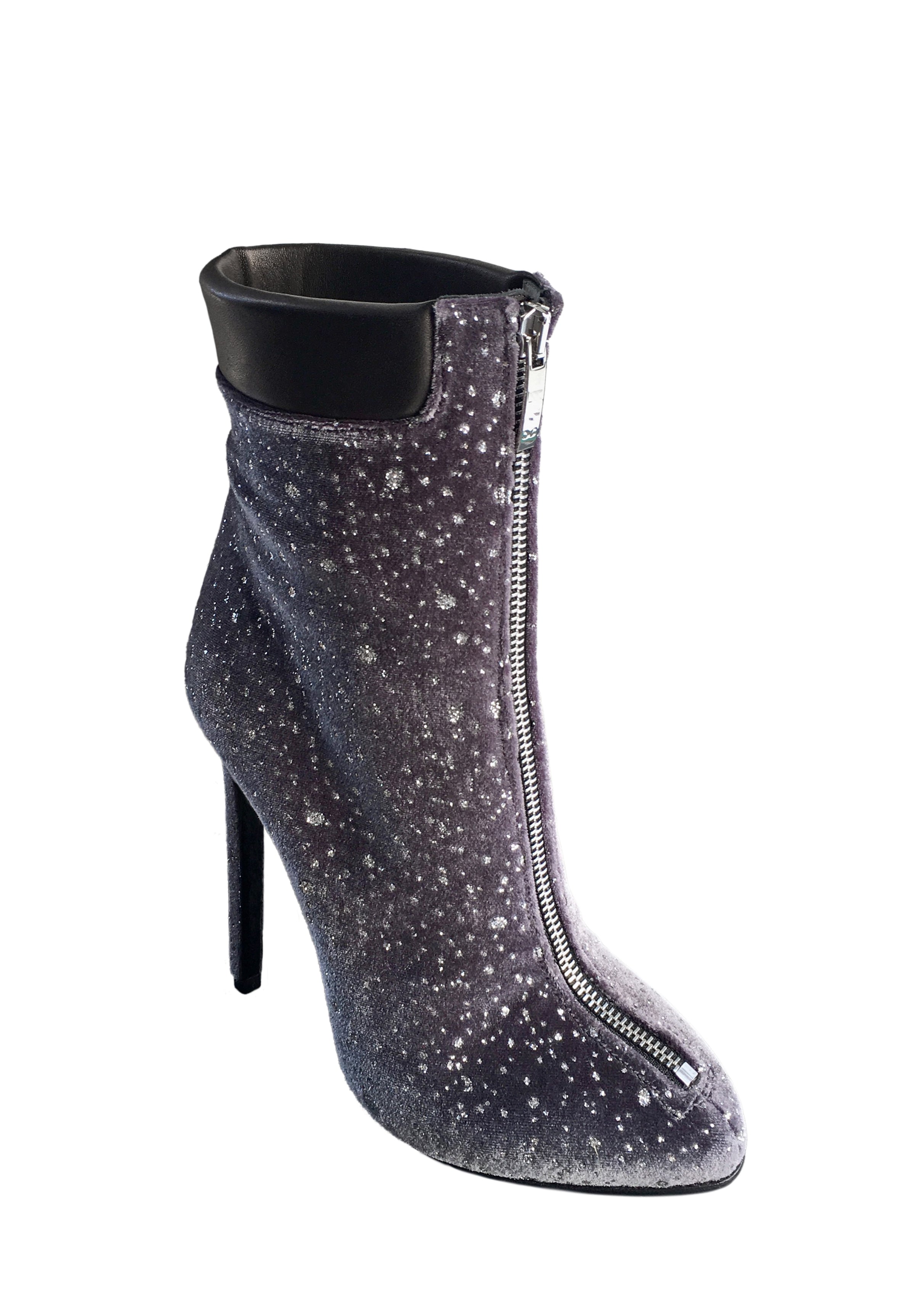 TRAINA VELVET GLITTER ANKLE BOOT - Monika Chiang