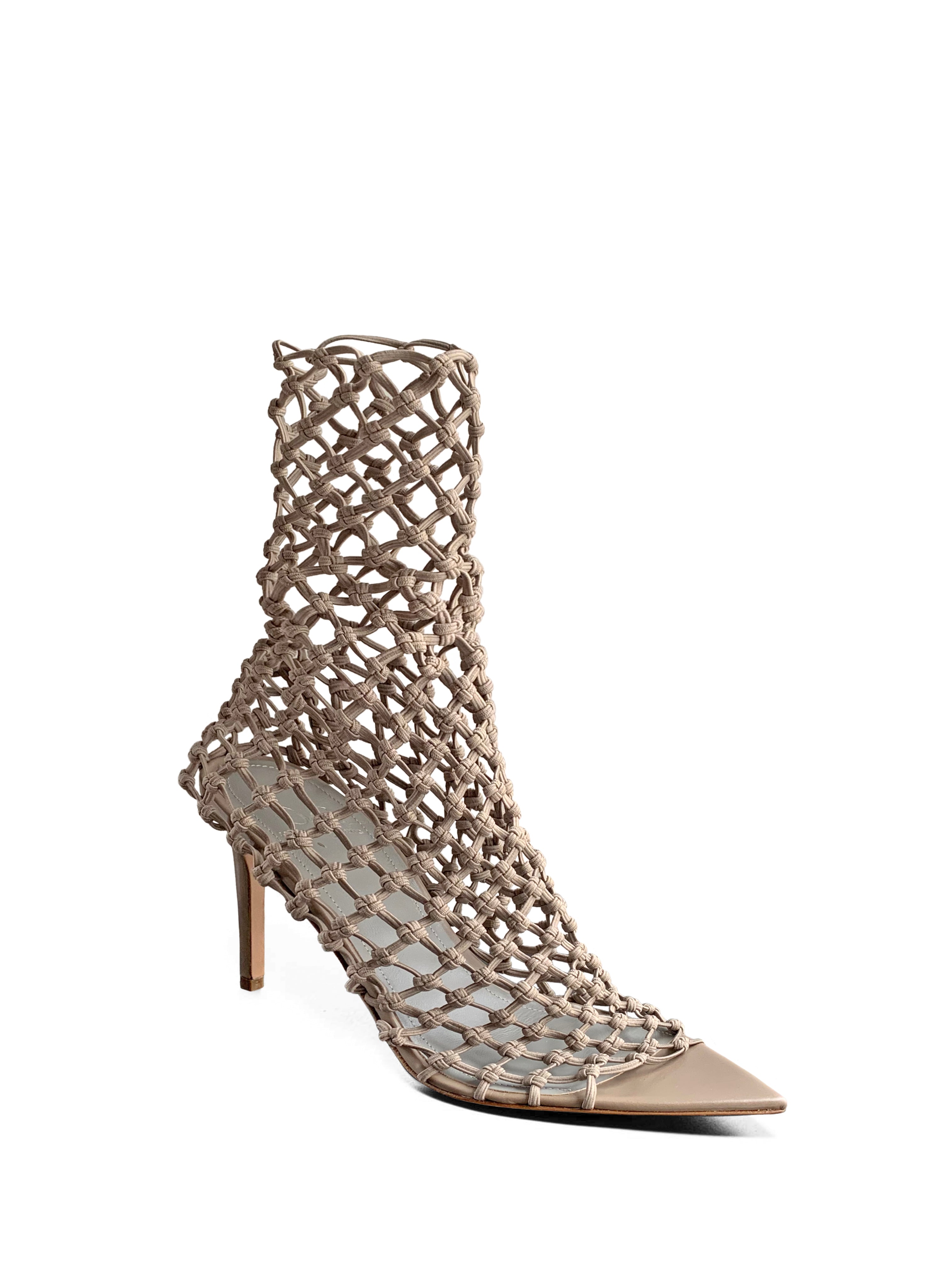 VELA 80 TAUPE NET SANDAL - Monika Chiang