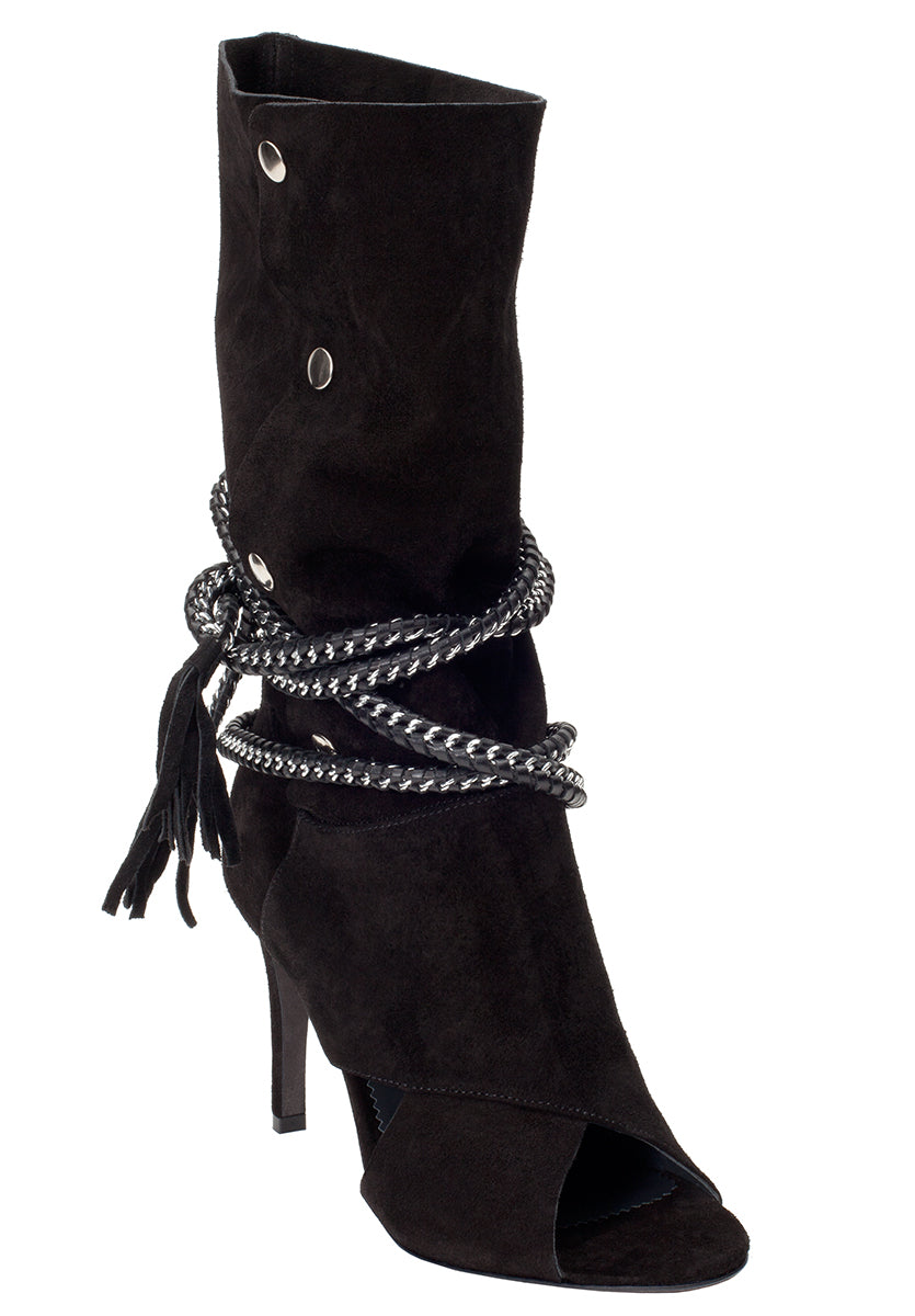 ARMENA BLACK SUEDE BOOT - Monika Chiang