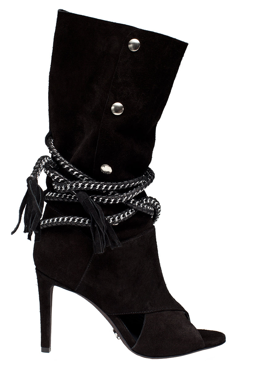ARMENA BLACK SUEDE BOOT - Monika Chiang