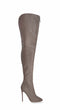 BLAIR MEDIUM TAUPE LEATHER SILVER ZIP THIGH-HIGH BOOTS