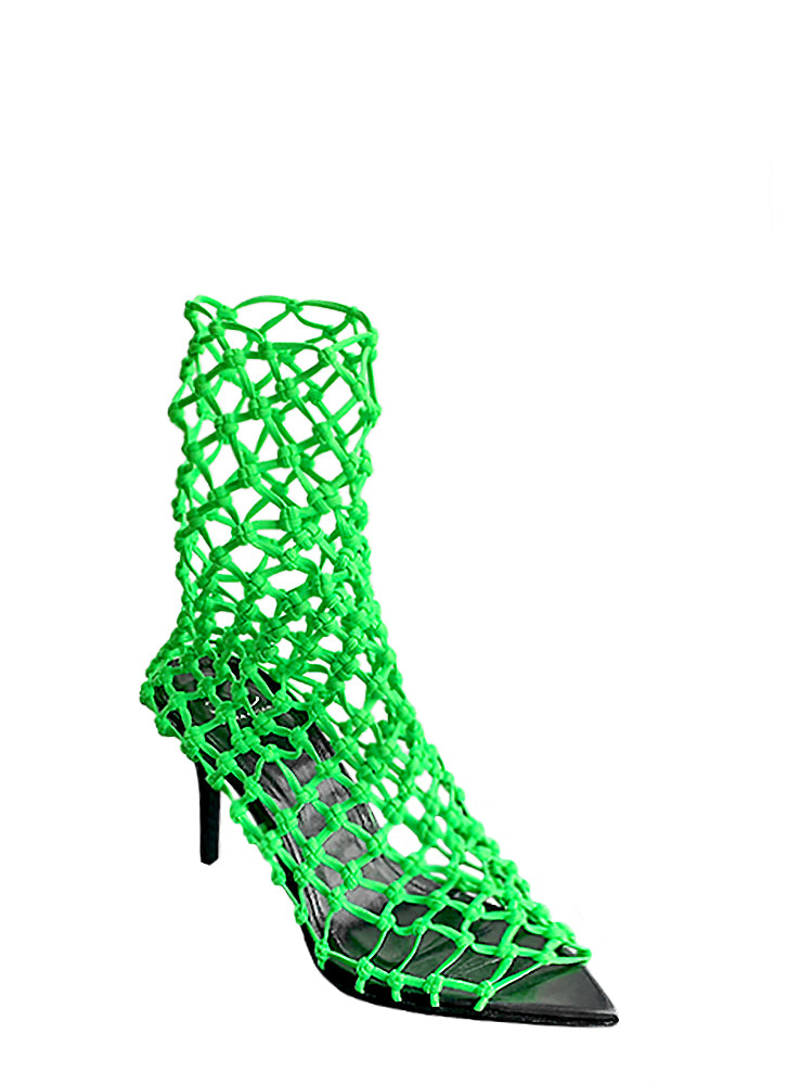 VELA 80 NEON GREEN NET SOCK SANDALS