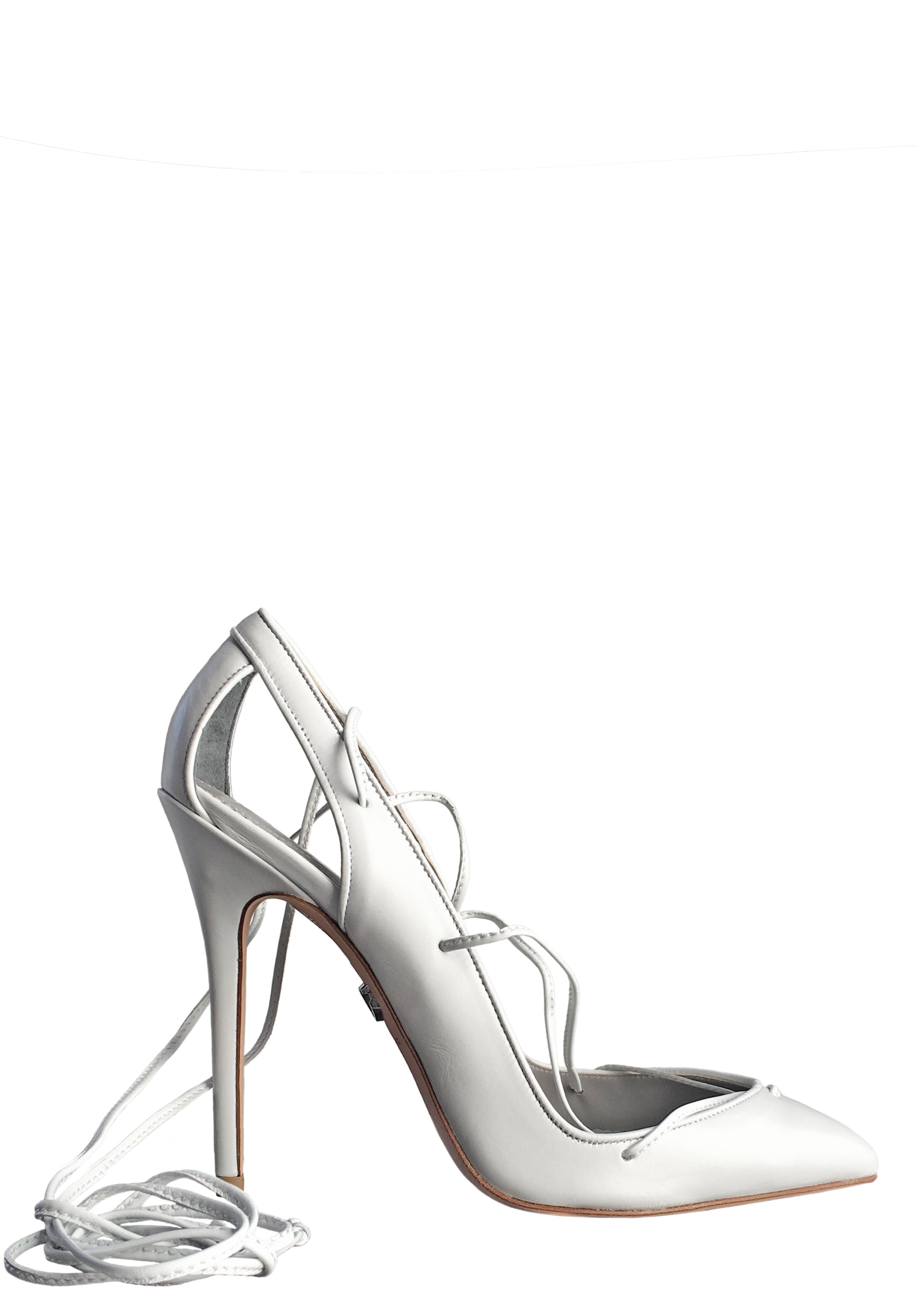 MASHA WHITE CALF LACE-UP PUMP - Monika Chiang