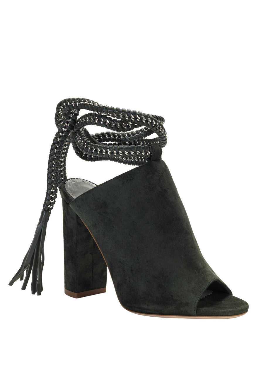 DANIA ARMY GREEN SUEDE SANDAL - Monika Chiang