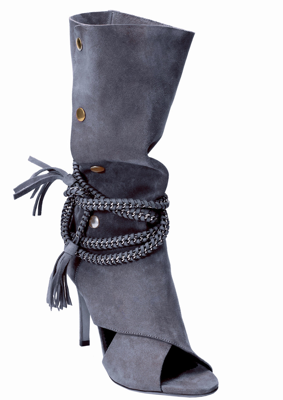 ARMENA DENIM SUEDE BOOT - Monika Chiang